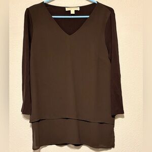 Michael Kors Chocolate Brown Layered Top